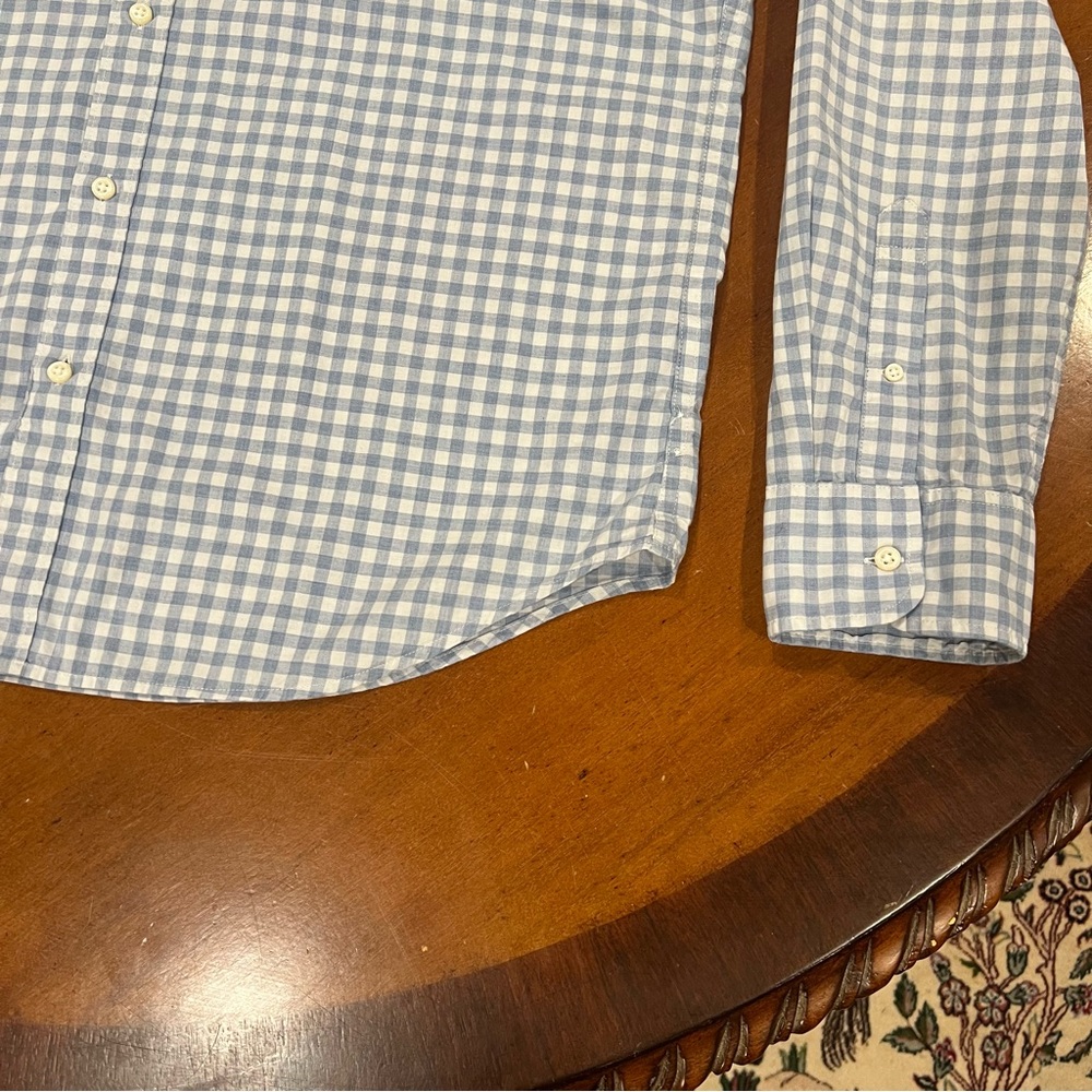 J.Crew Men’s Secret Wash Slim Fit Cotton Poplin Shirt Blue Plaid XL Preppy - Picture 9 of 16